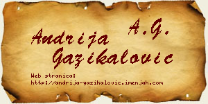 Andrija Gazikalović vizit kartica